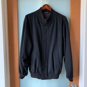 The Wilger Company black wool bomber jacket